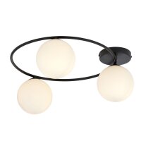 Deckenlampe Schwarz Wei&szlig; H: 20 cm &Oslash; 47 cm LIBORIO