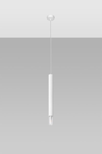 Hängelampe schmal Ø 4 cm Metall Glas G9 Zylinder Modern