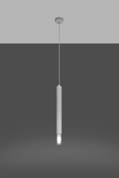 Hängelampe schmal Ø 4 cm Metall Glas G9 Zylinder Modern