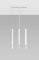 Pendelleuchte 3-flammig Metall Glas Weiß B: 45 cm