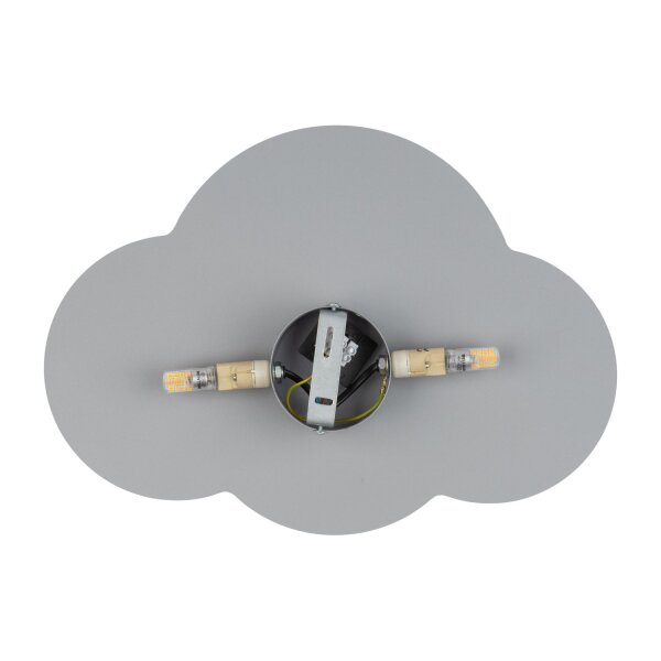Kinderzimmerlampe Wand 2x G9 Grau Metall blendarm WOLKI