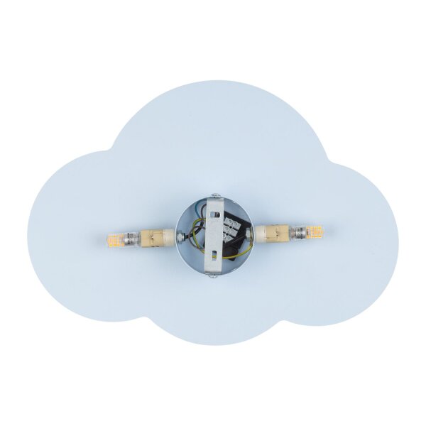 Wandleuchte Kinderzimmer Wolke 2x G9 Hellblau Metall