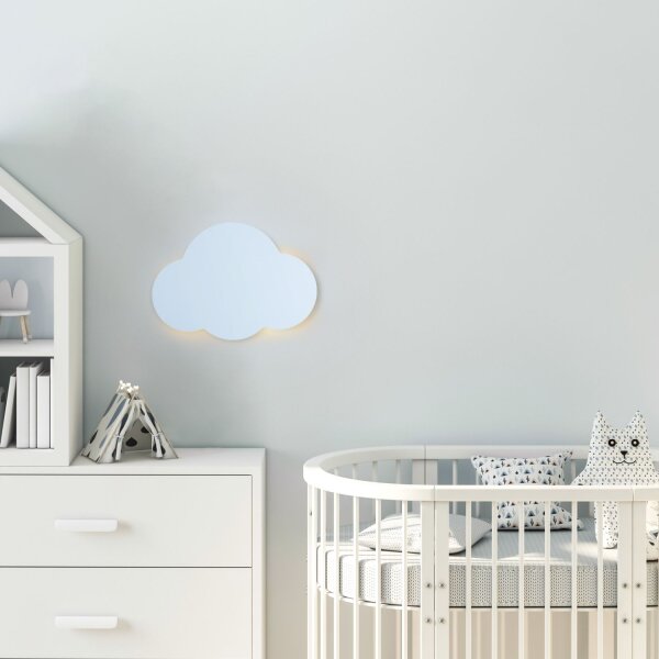 Wandleuchte Kinderzimmer Wolke 2x G9 Hellblau Metall