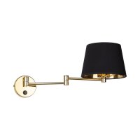 Wandlampe Schlafzimmer Schwenkarm Schalter E27 Gold Schwarz
