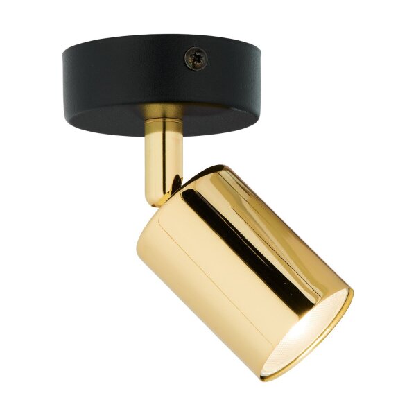 Wandleuchte GU10 klein Schwarz Gold verstellbar Metall
