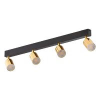 Deckenstrahler GU10 Gold Schwarz 4-flammig 83 cm lang Metall