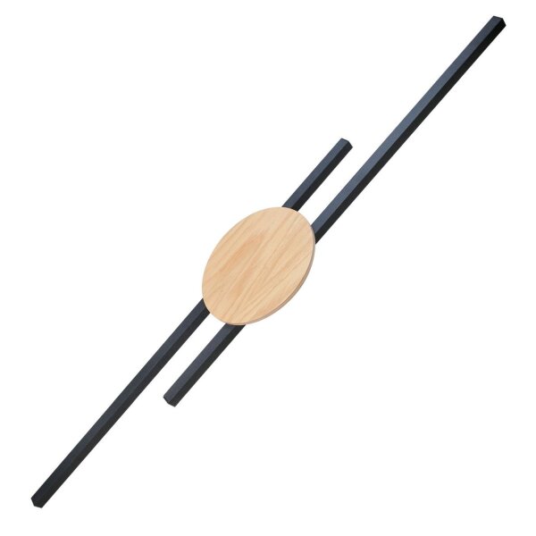 LED Wandlampe indirekt 3000 K Schwarz Natur Metall Holz Modern