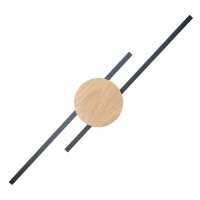 LED Wandlampe indirekt 3000 K Schwarz Natur Metall Holz...