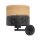 Moderne Wandlampe mit Schalter E27 Schwarz Natur Holz Optik
