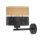 Moderne Wandlampe mit Schalter E27 Schwarz Natur Holz Optik