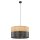 Hängeleuchte Schwarz Natur Ø 50 cm verstellbar 3x E27 Modern