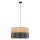 Hängeleuchte Schwarz Natur Ø 50 cm verstellbar 3x E27 Modern