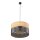 Hängeleuchte Schwarz Natur Ø 50 cm verstellbar 3x E27 Modern