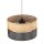 Hängeleuchte Schwarz Natur Ø 50 cm verstellbar 3x E27 Modern