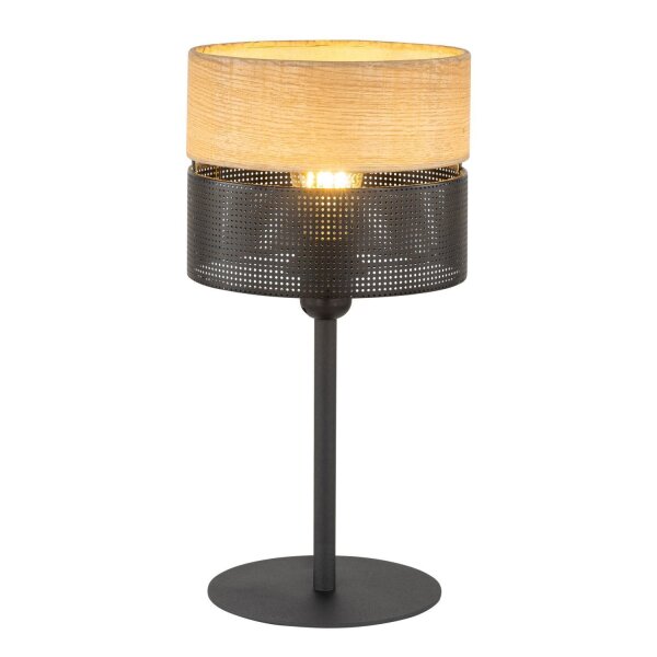 Tischleuchte Schwarz Natur E27 40 cm Modern CANTU