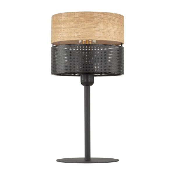 Tischleuchte Schwarz Natur E27 40 cm Modern CANTU