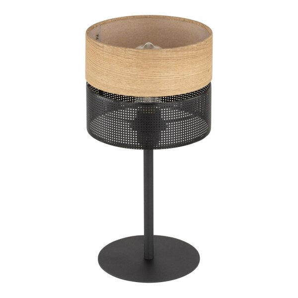Tischleuchte Schwarz Natur E27 40 cm Modern CANTU