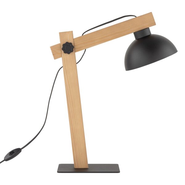 Schreibtischlampe Holz Metall 52 cm verstellbar Junges Wohnen