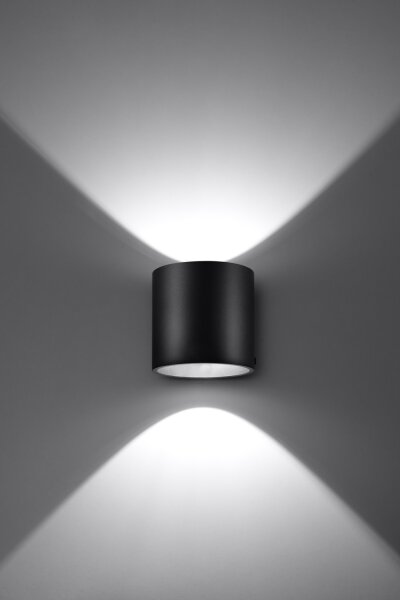 Moderne runde Wandleuchte Schwarz
