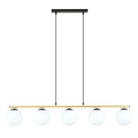 Pendelleuchte Schwarz Weiß Gold E14 Glas Metall 105...