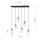 Pendelleuchte Glas 70 cm breit Schwarz Transparent E14