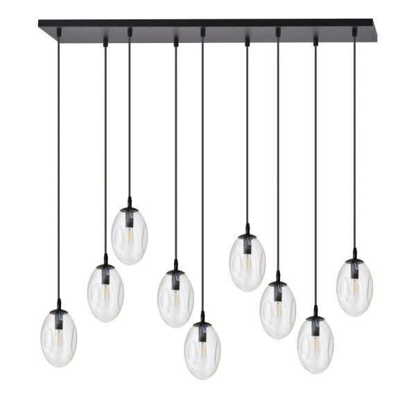 Hängelampe groß 100 cm 9x E14 Glas höhenverstellbar