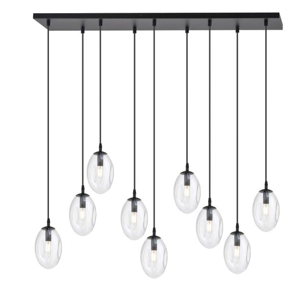 Hängelampe groß 100 cm 9x E14 Glas höhenverstellbar