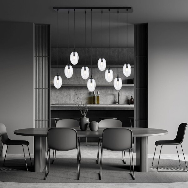 Hängelampe groß 100 cm 9x E14 Glas höhenverstellbar