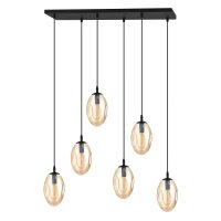Gro&szlig;e H&auml;ngeleuchte Glas 6x E14 70 cm...