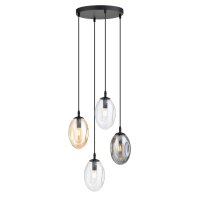 Verstellbare Pendelleuchte CARLU Glas 4-flammig E14