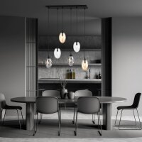 Hängelampe 6-flammig Rauchglas 70 cm breit CARLU