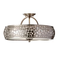 Deckenleuchte TAKARA Stahl geb&uuml;rstet &Oslash;50cm Lampe