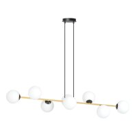 Pendelleuchte lang 140 cm E14 in Schwarz Weiß Gold