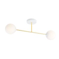 Deckenleuchte Weiß Gold 2-flammig 55 cm E14 ANNETTA
