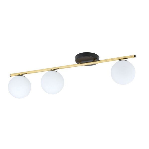 Deckenleuchte 80 cm lang Kugel Schirme Glas Metall