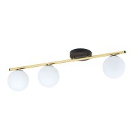 Deckenleuchte 80 cm lang Kugel Schirme Glas Metall