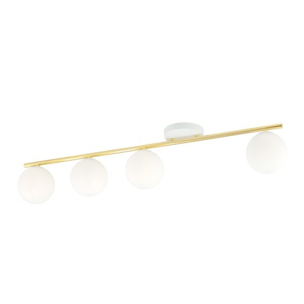 Elegante Deckenleuchte Weiß Gold 100 cm lang BEPPE