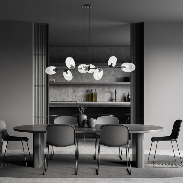 Hängelampe verstellbar Glas Metall 140 cm breit groß