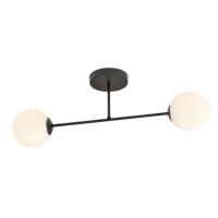 Deckenleuchte l&auml;nglich 55 cm 2-flammig Glas Metall