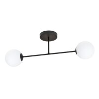 Deckenleuchte länglich 55 cm 2-flammig Glas Metall