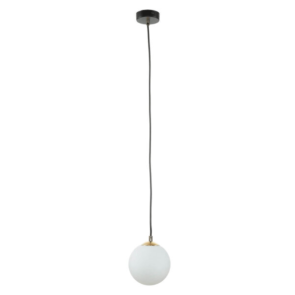 Pendelleuchte Kugelschirm Schwarz Weiß Gold E14