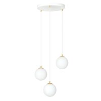 Pendelleuchte 3-flammig Ø 40 cm Weiß Gold Glas