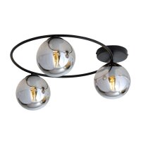 Deckenlampe Rauchglas Metall 3-flammig rund &Oslash; 47 cm