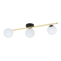 Deckenleuchte in Schwarz Weiß Gold E14 Glas Metall