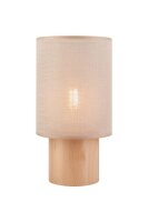 Tischleuchte Holz Stoff Beige E27 30 cm Modern REI
