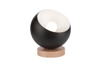 Tischleuchte Modern Schwarz E27 &Oslash; 17 cm Metall Holz klein
