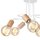 Deckenlampe Metall Holz Weiß 5-flammig E27 B: 44 cm Retro