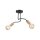 Deckenlampe Schwarz 2-flammig E27 Metall Holz Retro