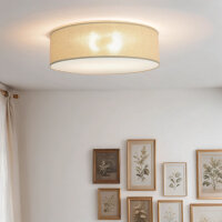 Deckenlampe Stoff &Oslash; 45 cm rund flach blendarm 2x E27