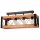 Deckenlampe Rustikal Holz Metall 4x E27 63 cm lang Schwarz